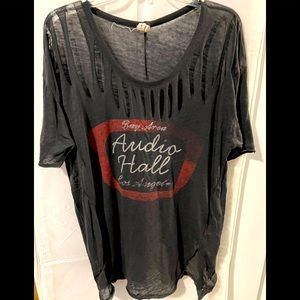 Good used condition- We The Free by Free People size L -distressed charcoal top